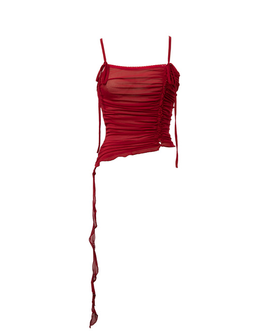 Rouged Mesh Top Red