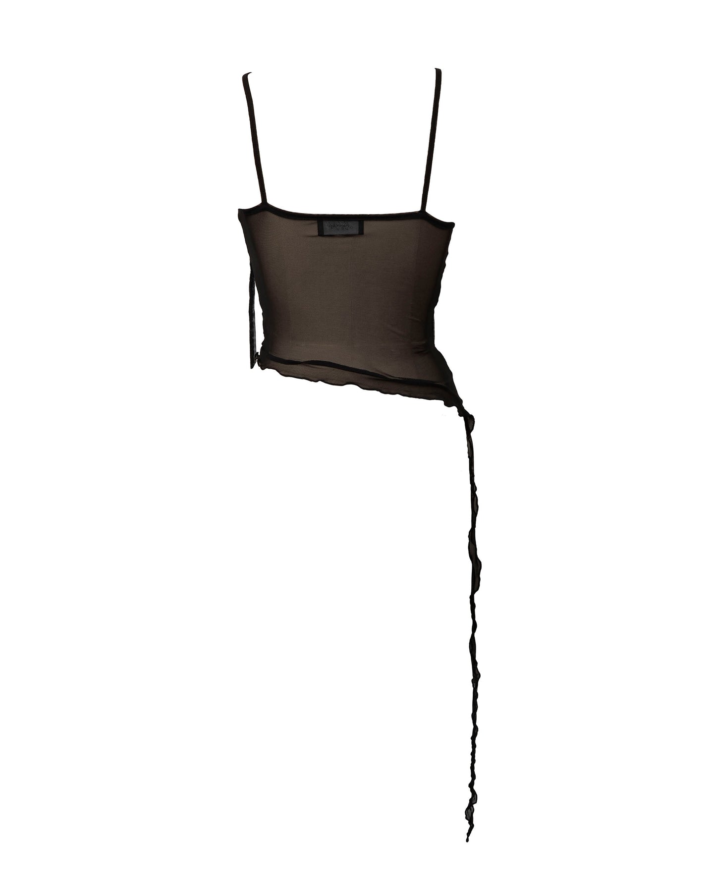 Rouged Mesh Top Black