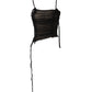 Rouged Mesh Top Black